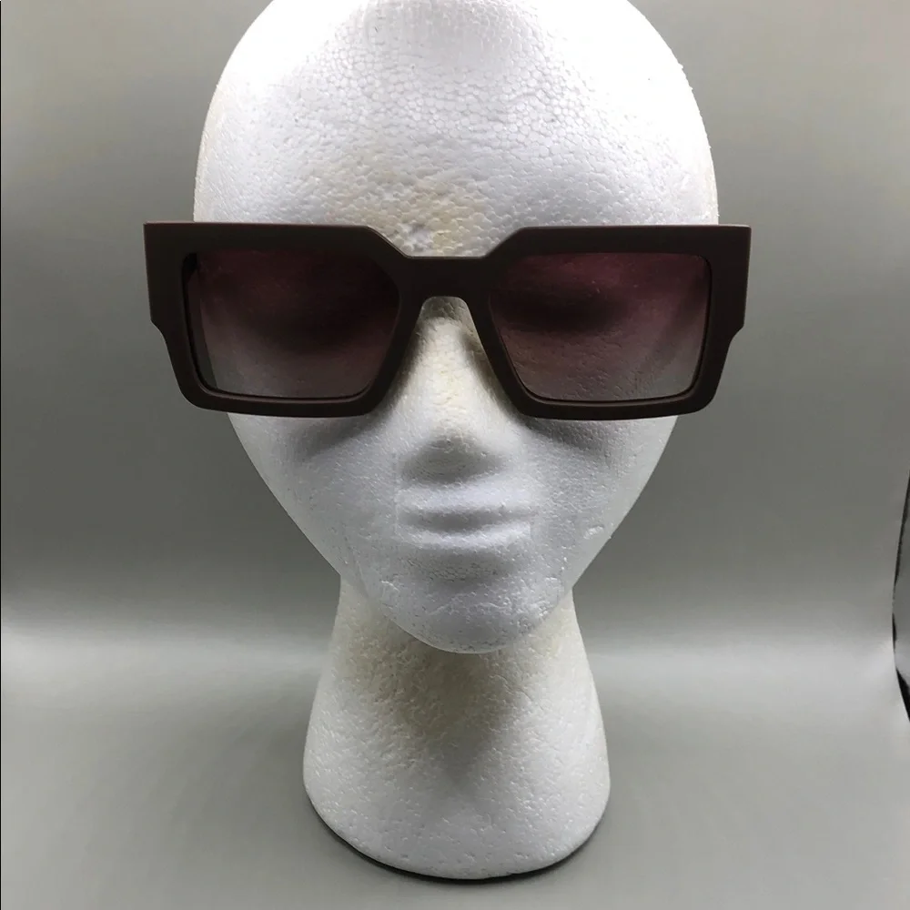 Dime Optics Sunset Sunglasse Square Gradeint Lens Sharp Cat Eye Frame Brown